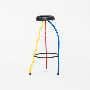 1980s Duplex Bar Stool byJavier Mariscal & Pepe Cortes for BD Barcelona w/ Vinyl
