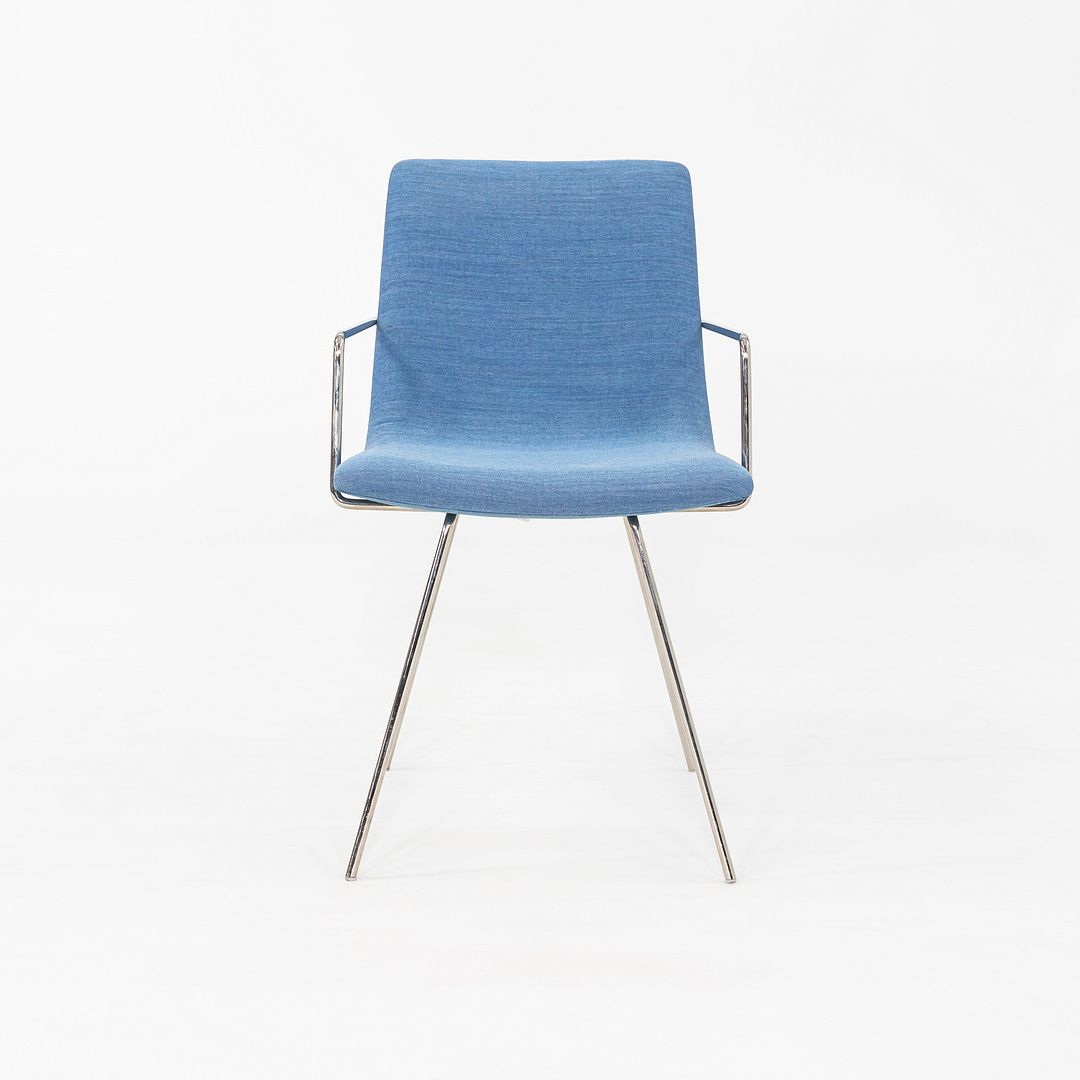 2018 Pair of Capra Arm Chairs by Lee Pasteris for Martin Brattrud in Blue Fabric