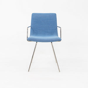 2018 Pair of Capra Arm Chairs by Lee Pasteris for Martin Brattrud in Blue Fabric
