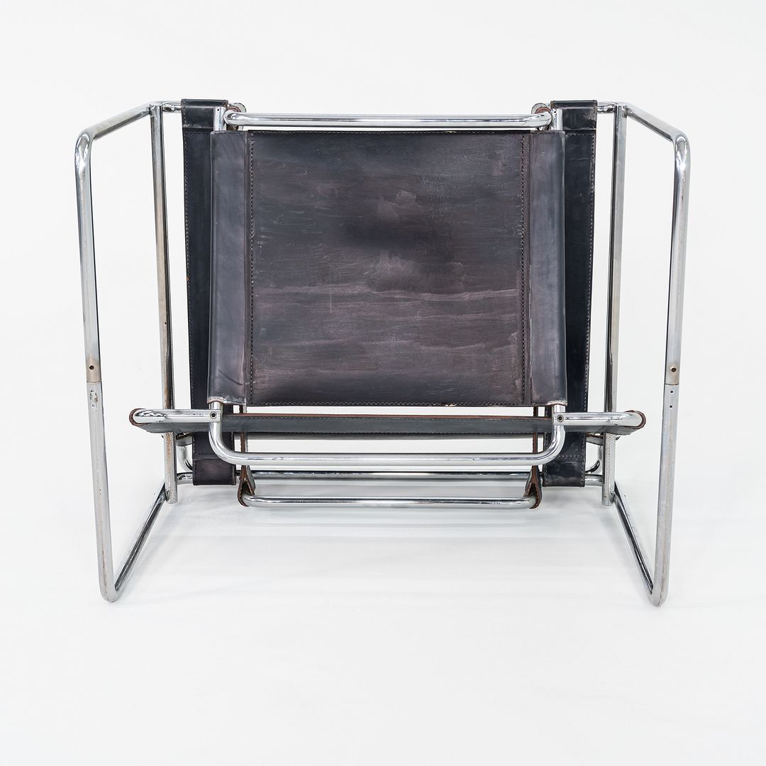 1970s Marcel Breuer for Knoll Wassily Lounge Chair in Black Leather 2x Available