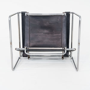 1970s Marcel Breuer for Knoll Wassily Lounge Chair in Black Leather 2x Available