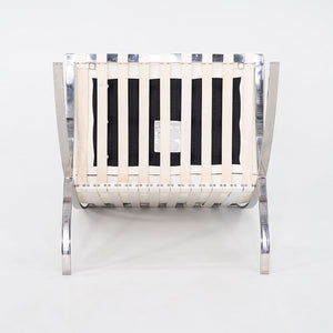 1960s Mies van der Rohe for Knoll Barcelona Lounge Chair in Sabrina White & Stainless Fully Restored