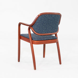1980s Pair of Don Petitt for Knoll 1105 Bentwood Armchair in Oak w/ Blue Fabric