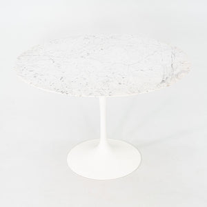 2010s Eero Saarinen for Knoll 42" Round Dining Table with Carrara Marble Top