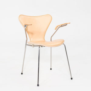 2012 Arne Jacobsen for Fritz Hansen Series 7 Dining Arm Chair Maple and Leather