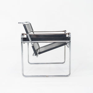 1970s Marcel Breuer for Knoll Wassily Lounge Chair in Black Leather 2x Available