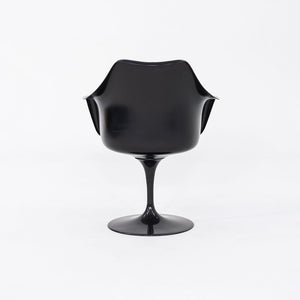 2000s Eero Saarinen for Knoll Tulip Dining Arm Chair in Black w/ Orange Cushion