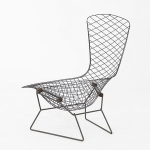 1960s Harry Bertoia for Knoll Bird Lounge Chair in Black Welded Steel Frame