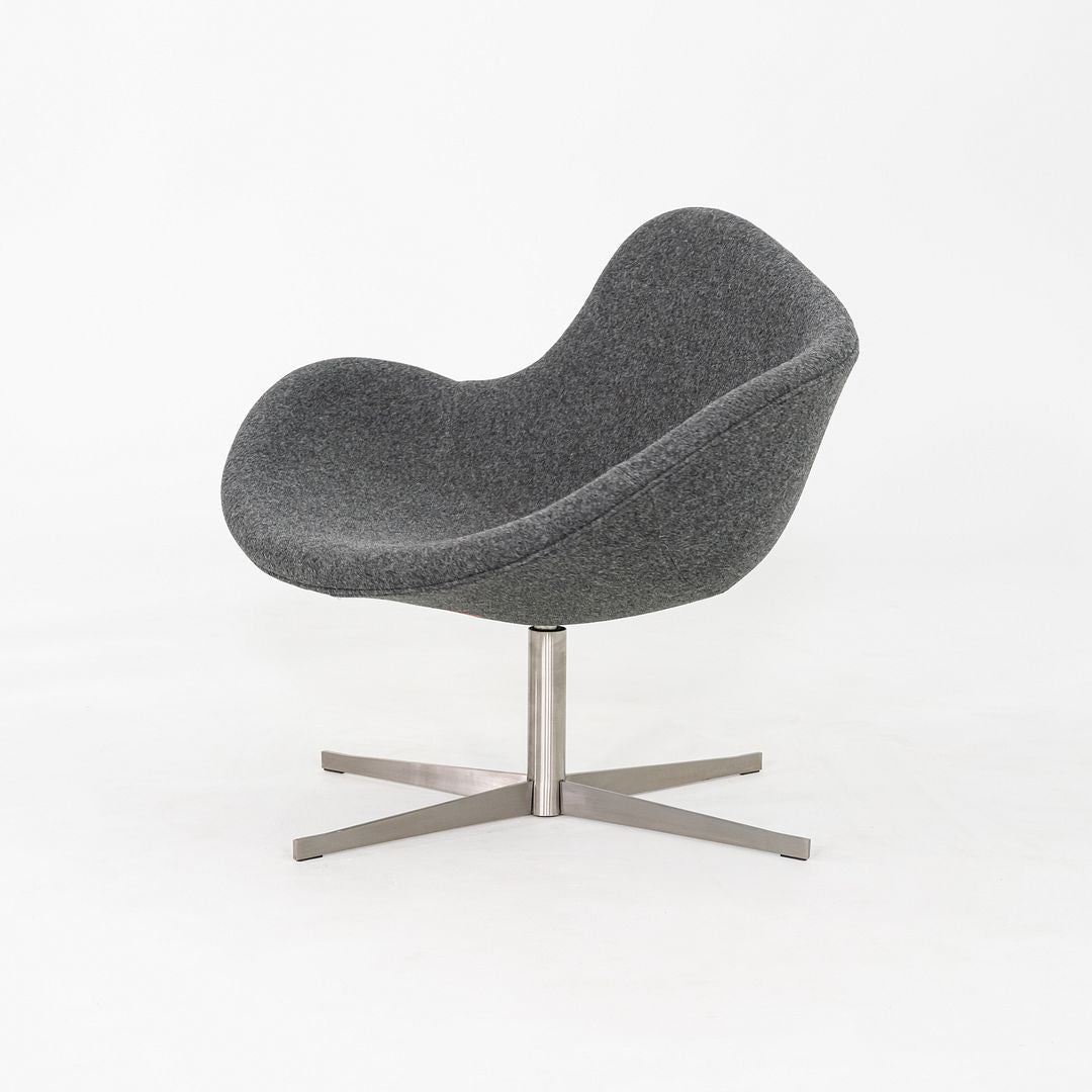 2020s Pair of Flemming Busk for Hightower K2 Swivel Lounge Chairs in Grey Fabric