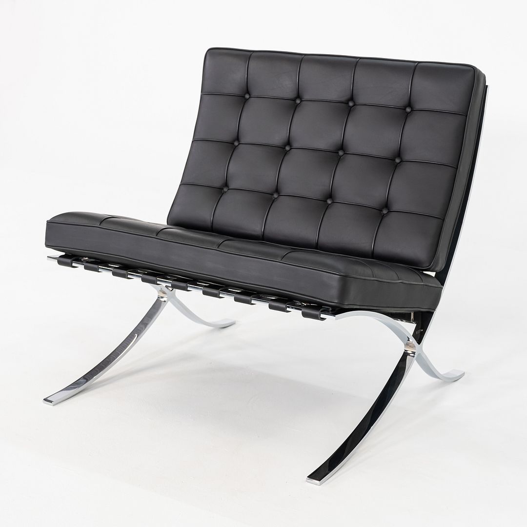 2010s Mies van der Rohe for Knoll Barcelona Lounge Chair with Ottoman / Stool