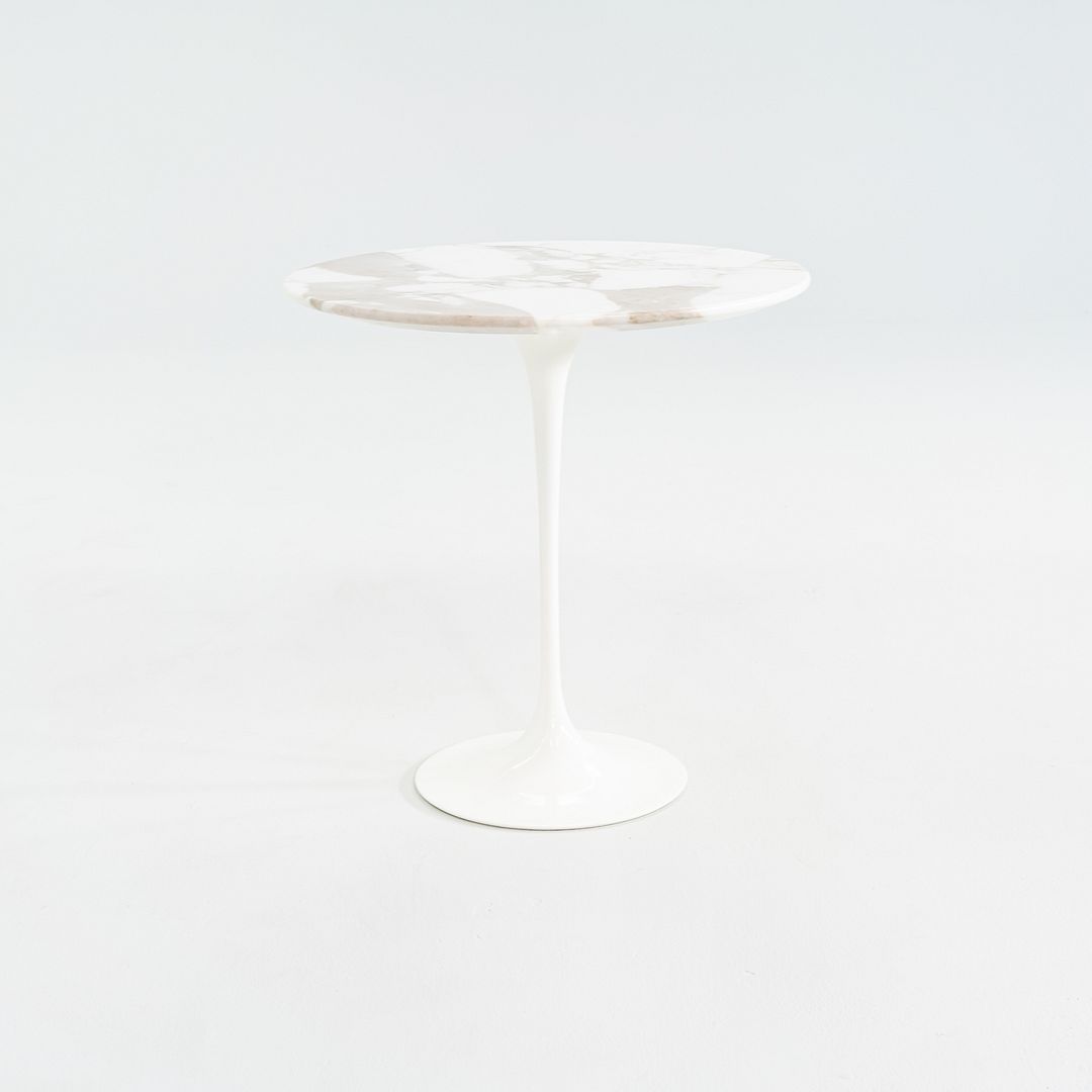 2003 Eero Saarinen for Knoll Tulip Side Table in Calacatta Gold Marble 20 inches