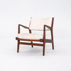 1960s Jens Risom Design U-430 Lounge Chair with Arms in Walnut and Fabric
