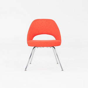 2015 Pair of Eero Saarinen for Knoll Armless Executive Dining Chair Red / Orange