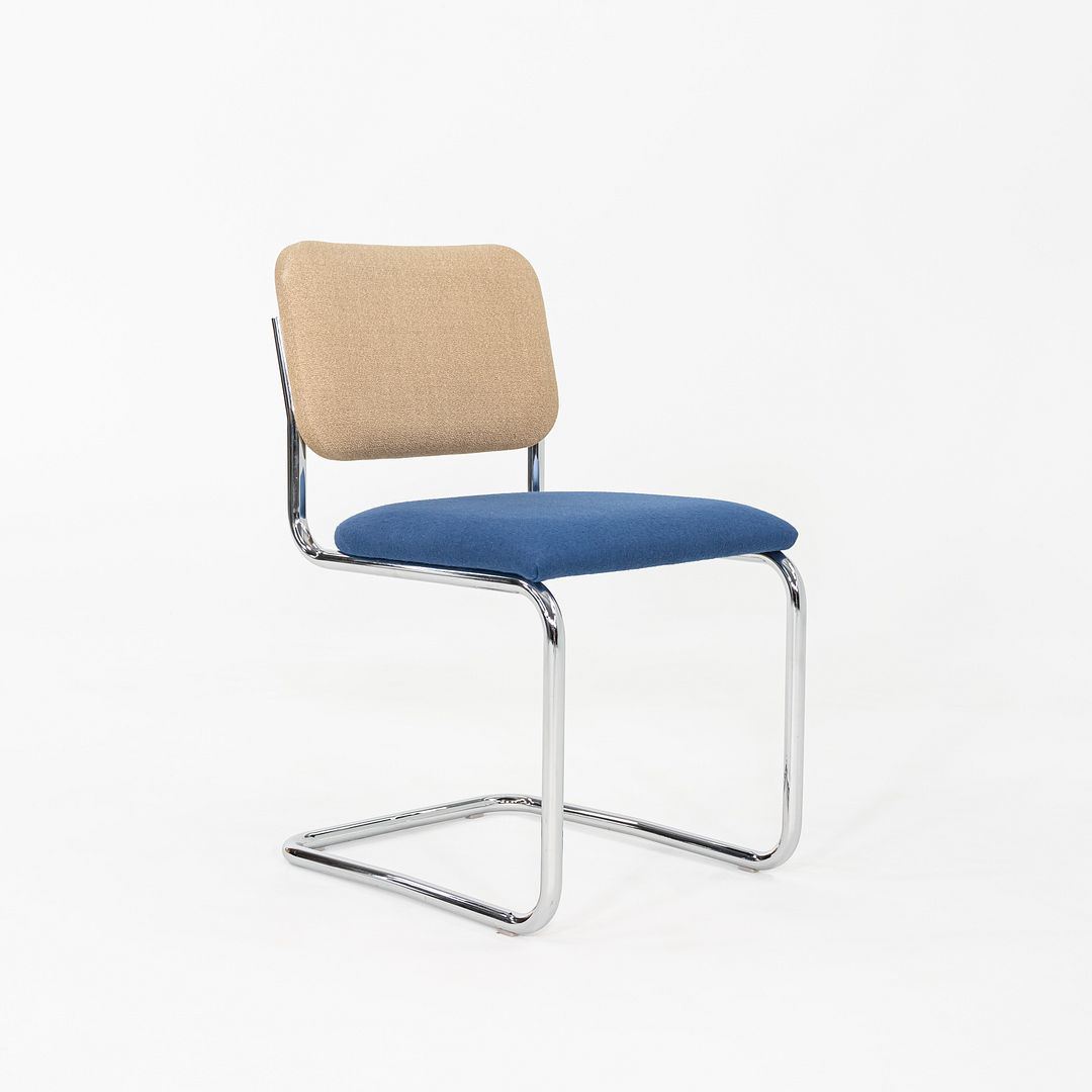 2019 Set of Five Marcel Breuer for Knoll Cesca Armless Dining Side Chairs Blue