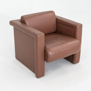2002 Trix and Robert Haussmann for Knoll Lounge Chair Brown Leather Upholstery