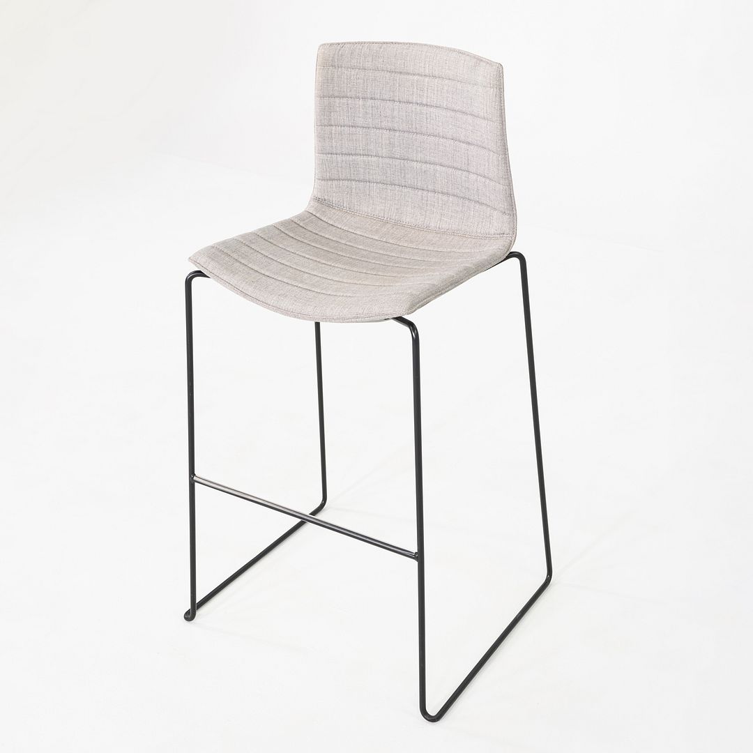 2010s Pair of Lievore Altherr Molina for Arper Catifa 46 Bar Stool Grey Fabric