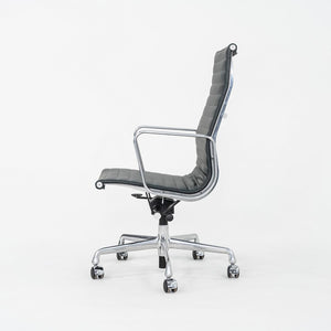 2010s Herman Miller Eames Aluminum Group Executive Desk Chair Dark Green Leather