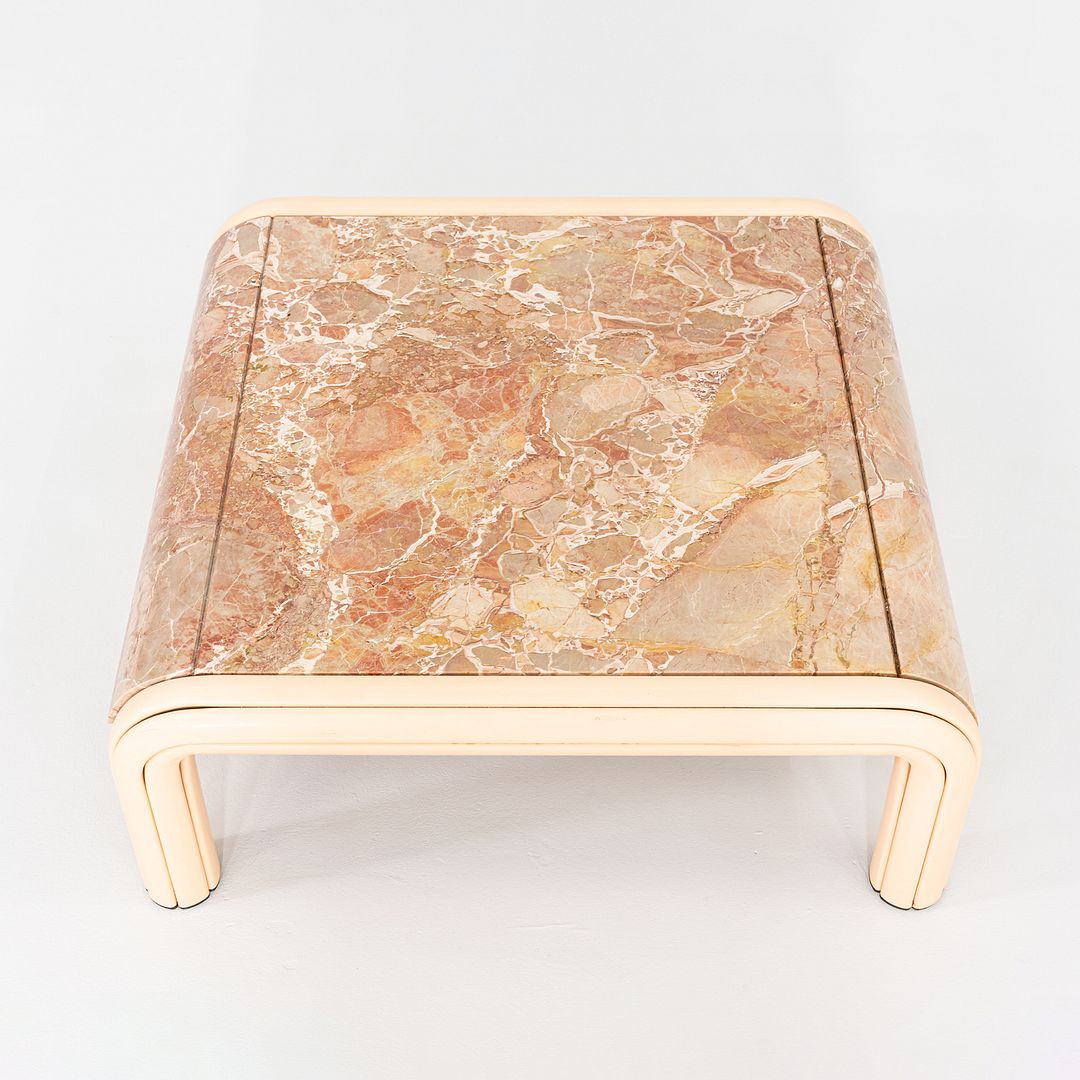 SOLD 1984 Gae Aulenti for Knoll International Orsay Coffee Table w/ Curved Marble Top