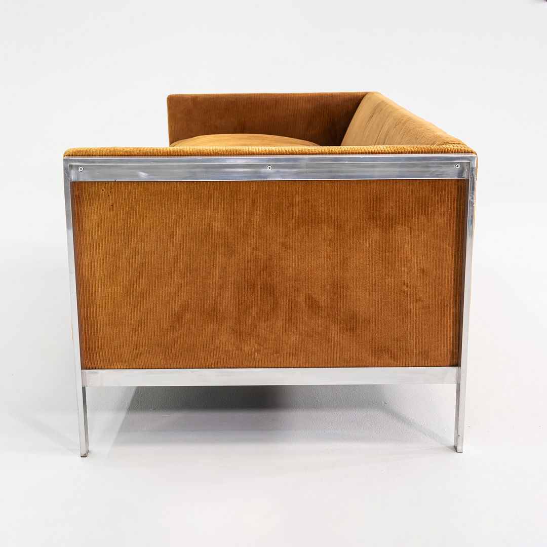 1972 Tomlinson Furniture Sofa w/ Chromed Steel Frame & Ochre Corduroy Upholstery