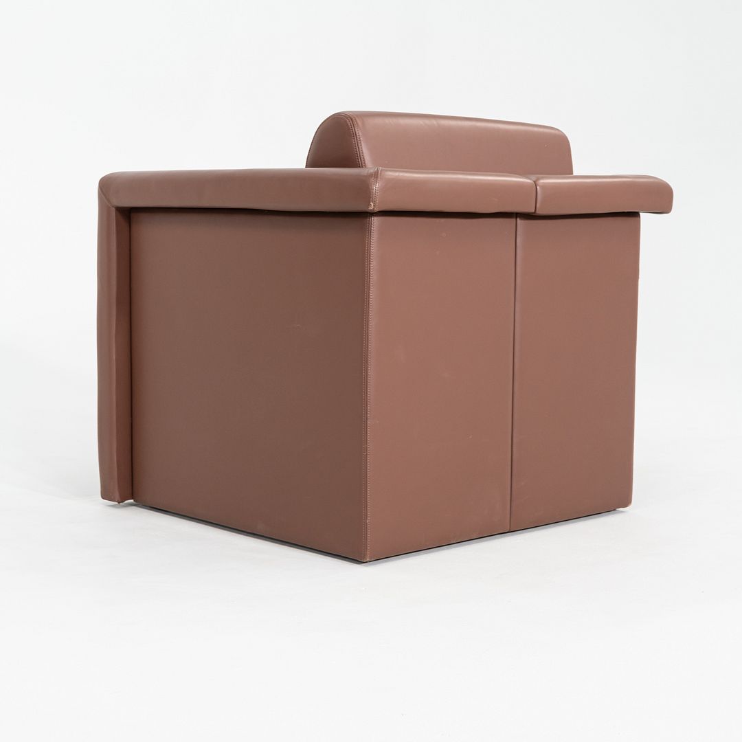 2002 Trix and Robert Haussmann for Knoll Lounge Chair Brown Leather Upholstery