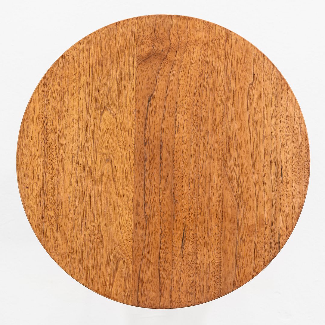 1950s Sputnik Tripod Side or End Table Crafted in Walnut with Brass Accents