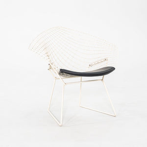 1960s Harry Bertoia for Knoll Diamond Lounge Chair w/ Black Leather Seat Cushion
