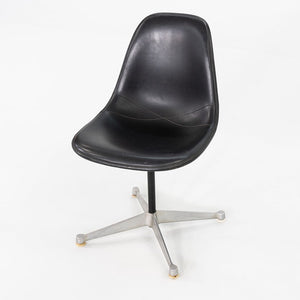 1960s Herman Miller Eames Pedestal Side Shell Chair in Fiberglass with Naugahyde