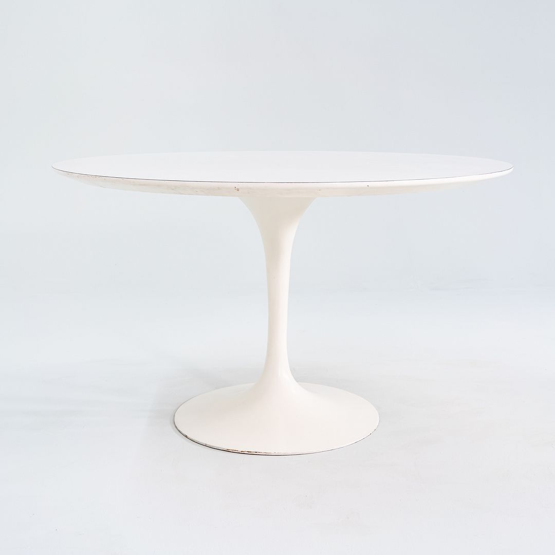 1960s Eero Saarinen for Knoll 78x48 inch Oval Tulip Dining Table in White Laminate