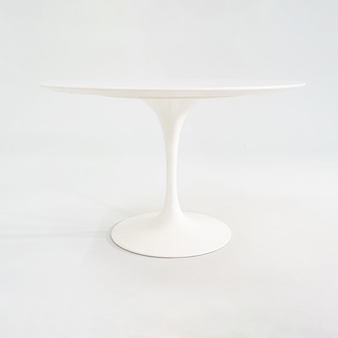 2010s Eero Saarinen for Knoll 78x48 inch Oval Dining table in White Laminate