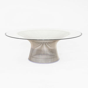 2018 Warren Platner for Knoll Coffee Table w/ 42" Glass Top & Nickel Chrome Base