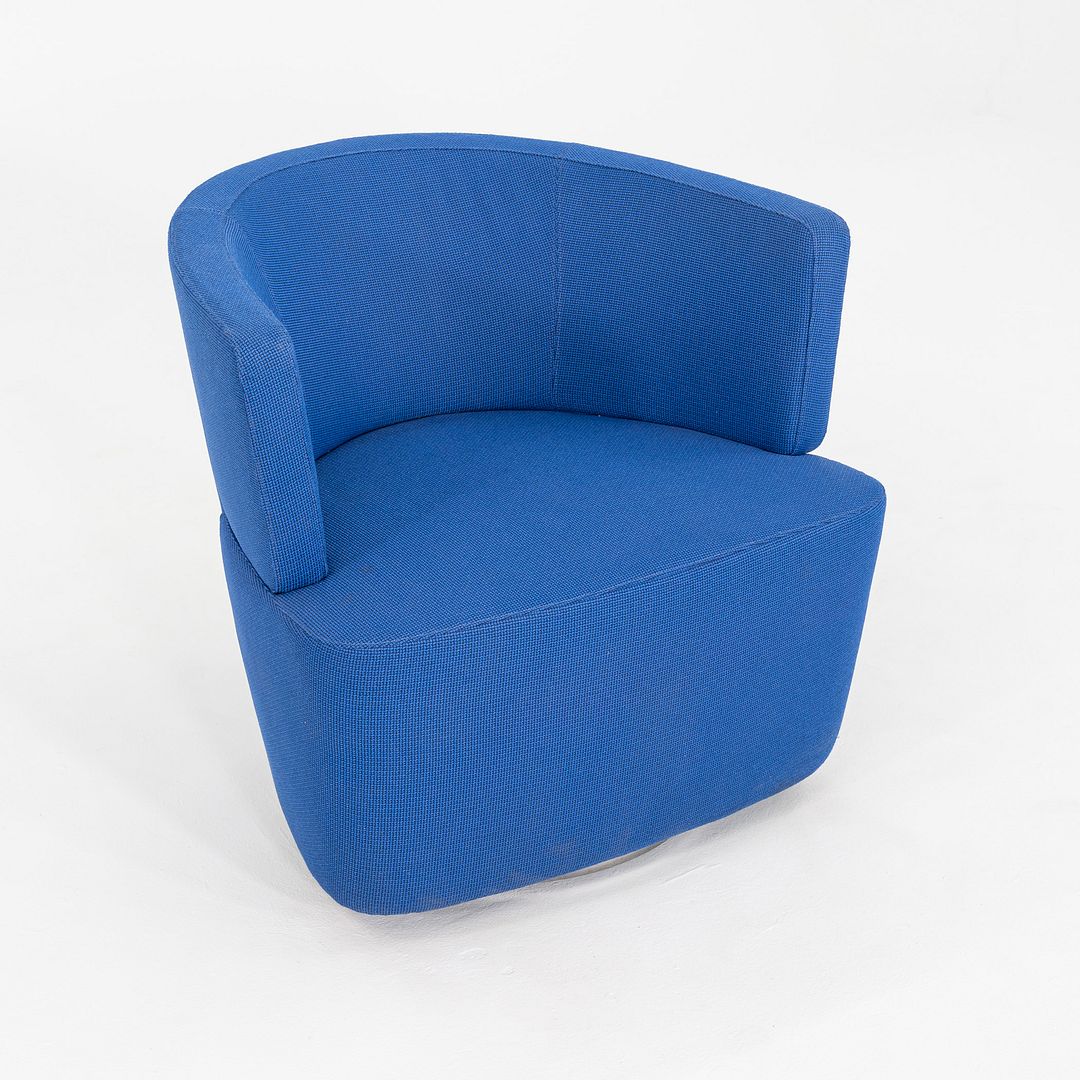2010s EOOS for Coalesse / Walter Knoll Joel Swivel Lounge Chair in Blue 3x Avail