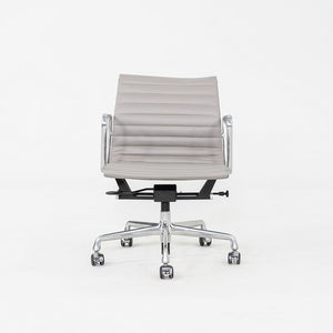 2010s Herman Miller Eames Aluminum Management Desk Chair Grey Naugahyde 2x Avail