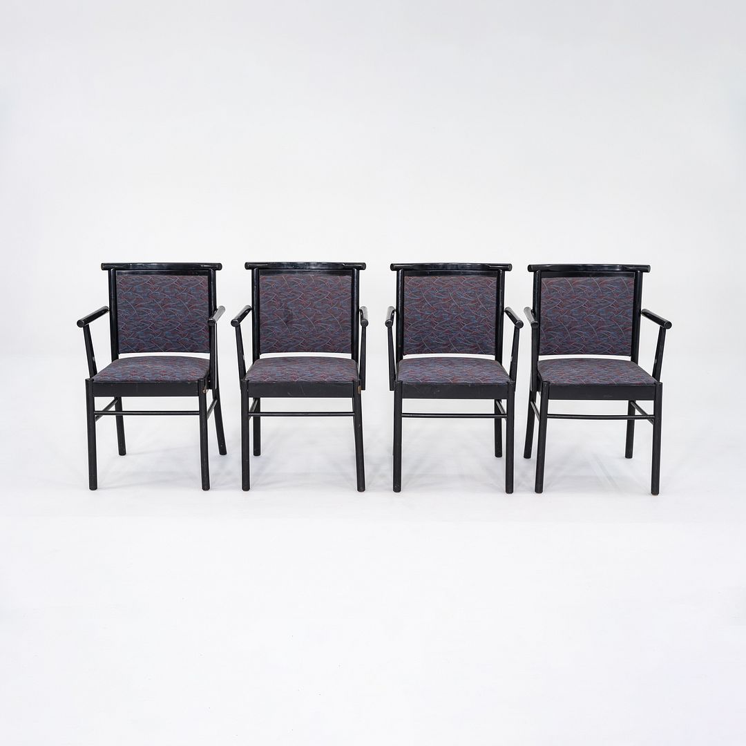 1980s Set of Four Werther Toffoloni for Cassina/Atelier International Arm Chairs