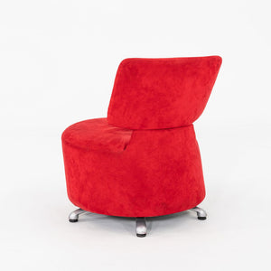 2000s Pair of Toshiyuki Kita for Cassina AKI Lounge Chairs Red Suede Upholstery