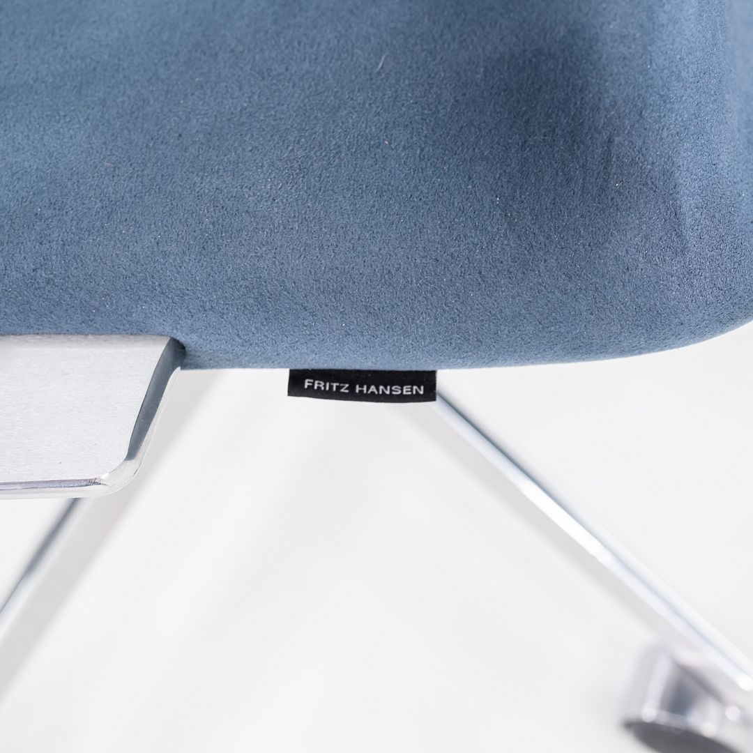 2023 Arne Jacobsen for Fritz Hansen Low Oxford Desk Chairs in Blue Suede 12+ Available