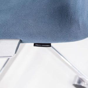 2023 Arne Jacobsen for Fritz Hansen Low Oxford Desk Chairs in Blue Suede 12+ Available