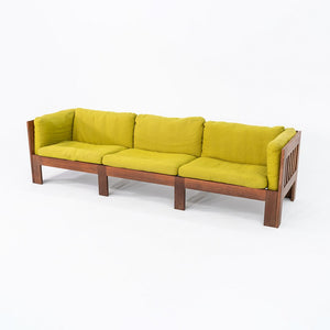 1975 Tage Poulsen Sofa w/ Lime Green Fabric Cushions for CI Designs in Oak