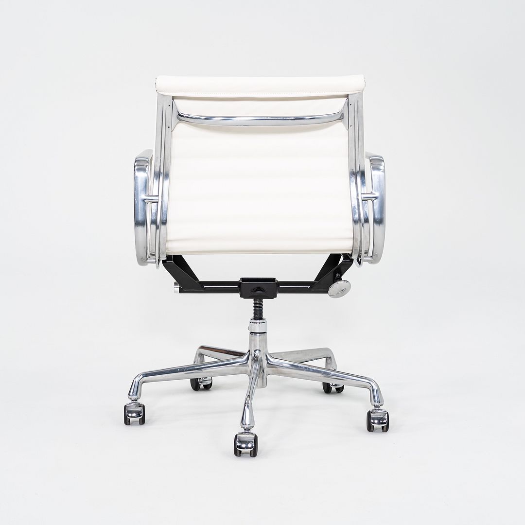 2023 Herman Miller Eames Aluminum Management Desk Chair White Leather 4x Avail