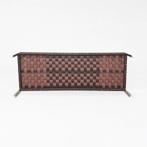2020s Gratz / Laverne TG-18 Large Bench in Bronze with Woven Dark Brown Leather