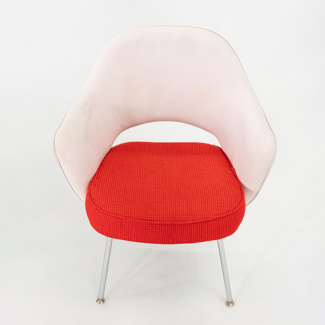 2010s Set of 4 Eero Saarinen for Knoll Executive Arm Chairs in Two-Toned Fabric w/ Cato