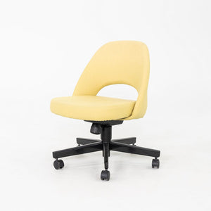 2017 Eero Saarinen for Knoll Executive Armless Desk Chair in Yellow Fabric with Pneumatic Base 6x Available