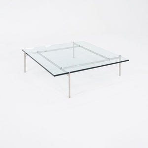 2023 Poul Kjaerholm for Fritz Hansen PK61A Glass & Stainless Coffee Table