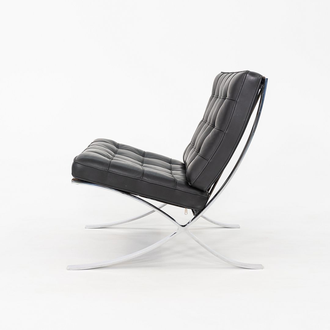 2010s Mies van der Rohe for Knoll Barcelona Lounge Chair Black Leather & Chrome