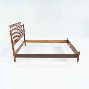 1959 Thomasville American Black Walnut Modern Full Size Headboard / Bed Frame