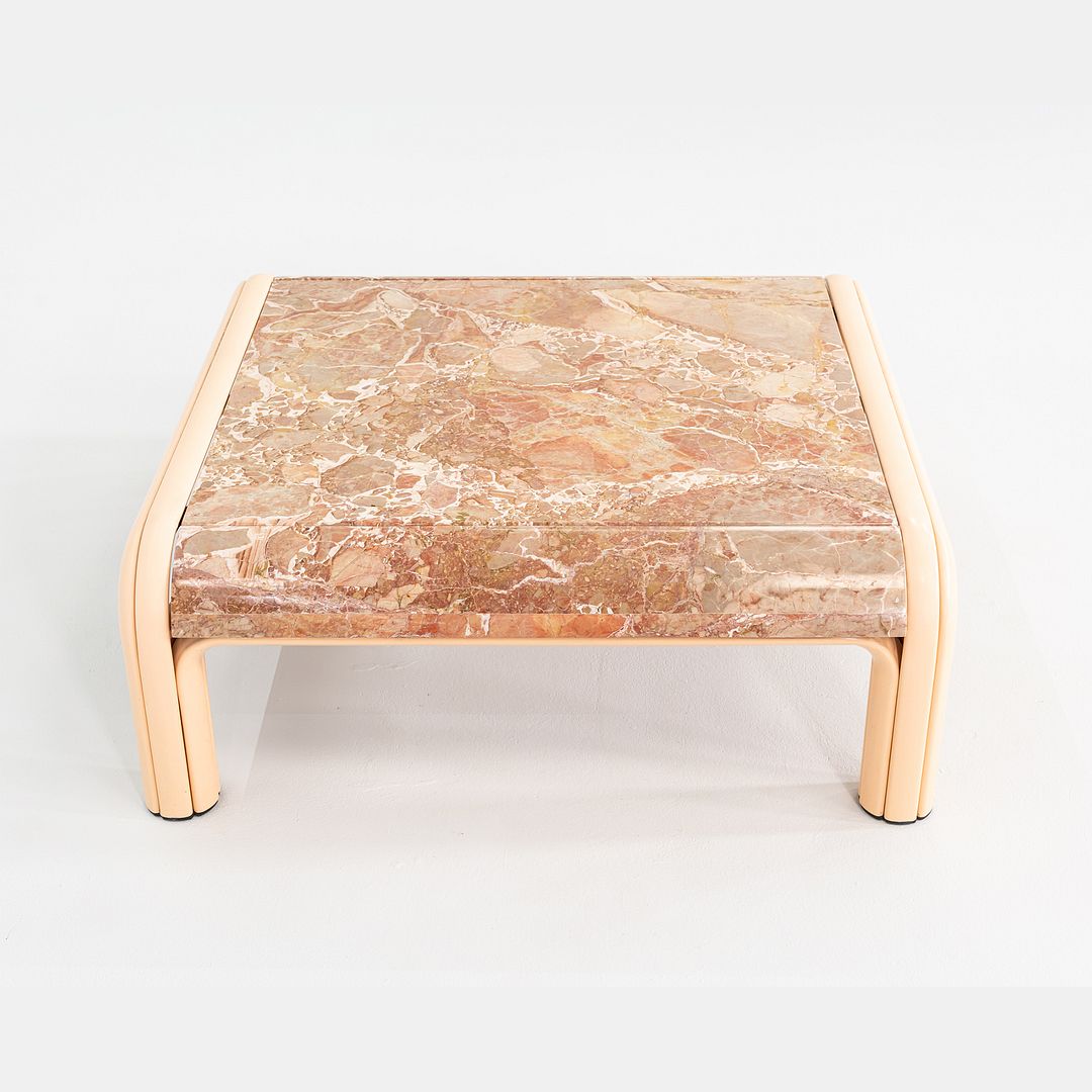 SOLD 1984 Gae Aulenti for Knoll International Orsay Coffee Table w/ Curved Marble Top