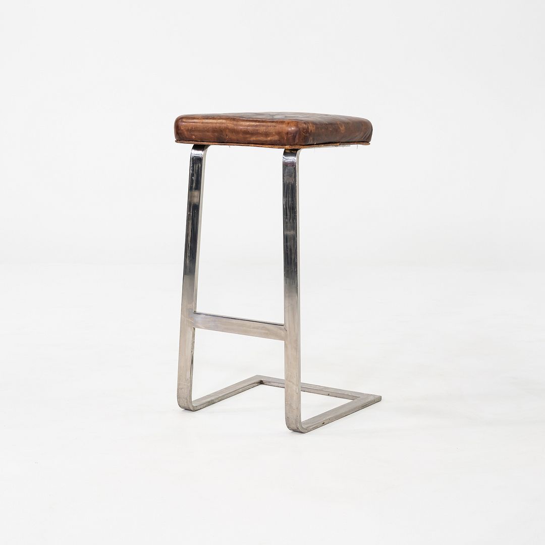 1980s Four Seasons Barstool by Cumberland Furniture in Stainless and Leather