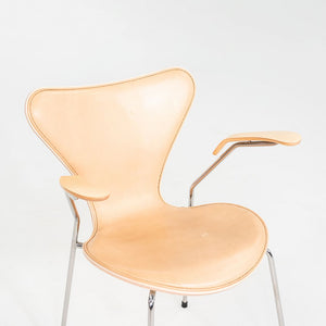 2012 Arne Jacobsen for Fritz Hansen Series 7 Dining Arm Chair Maple and Leather