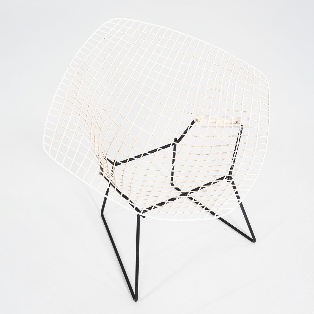 1960s Harry Bertoia Knoll Diamond Lounge Chair Black/White Powder Coated Steel