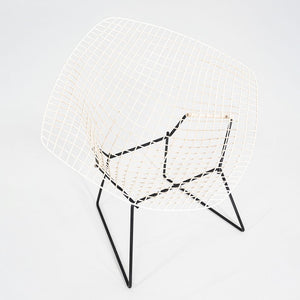 1960s Harry Bertoia Knoll Diamond Lounge Chair Black/White Powder Coated Steel
