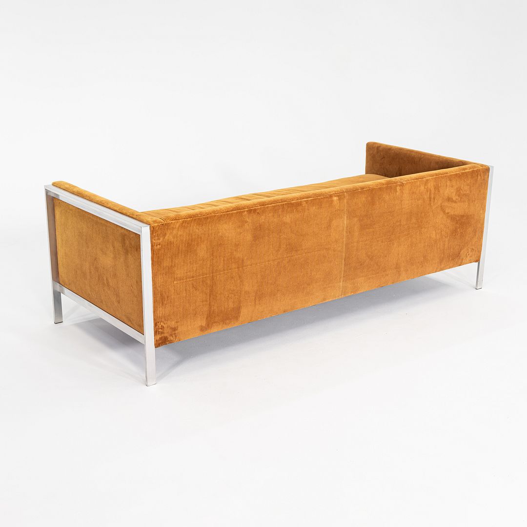 1972 Tomlinson Furniture Sofa w/ Chromed Steel Frame & Ochre Corduroy Upholstery
